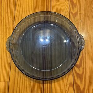 PYREX Cobalt Blue Glass Fluted 9.5" Pie Pan #229 EUC Pretty!